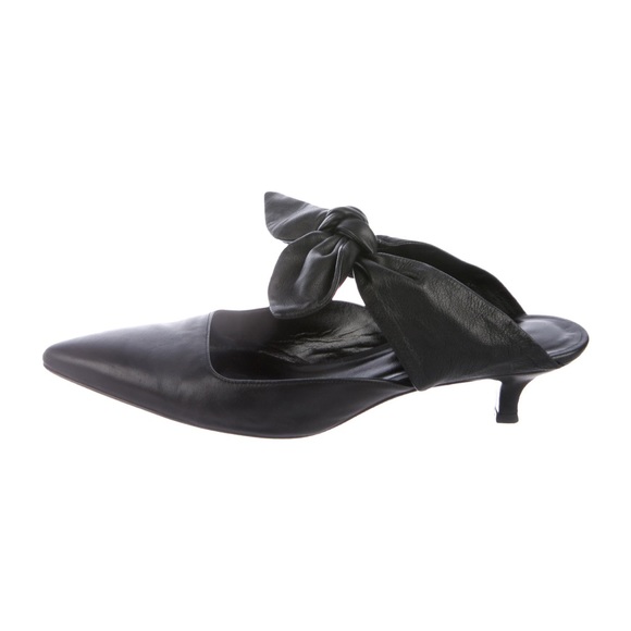 The Row Leather Coco Mules in Black - Picture 6 of 8